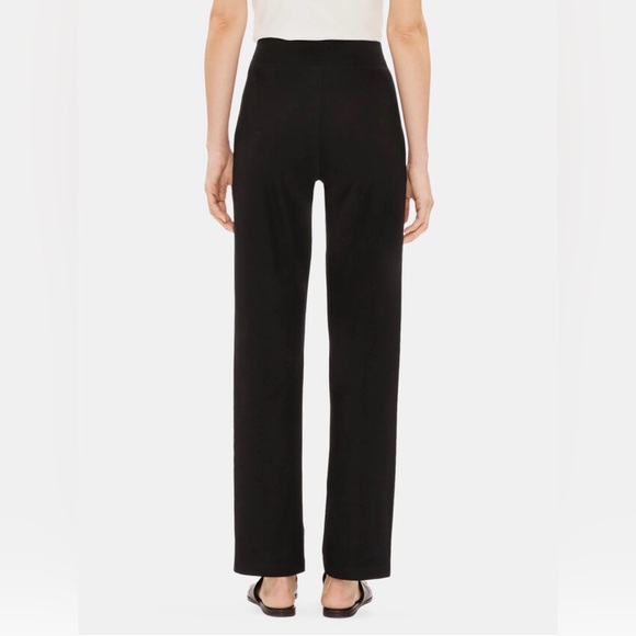 Eileen Fisher Washable Stretch Crepe Straight Pant with Yoke Black 1X NWT $168 - Picture 3 of 10